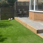 GRAEME'S PATIO AND GARDEN EDGING WITH NEW PINE RAILWAY SLEEPERS
