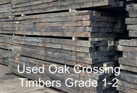 Used grade 1-2 Dutch oak hardwood crossing timber railway sleepers available from railwaysleepers.com