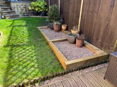 CONGRATULATIONS TO TIM ON HIS FIRST PROJECT WITH RAILWAY SLEEPERS