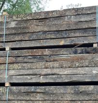 Extra long 3.9m-4.5m PACK of used oak railway sleepers & bridge timbers