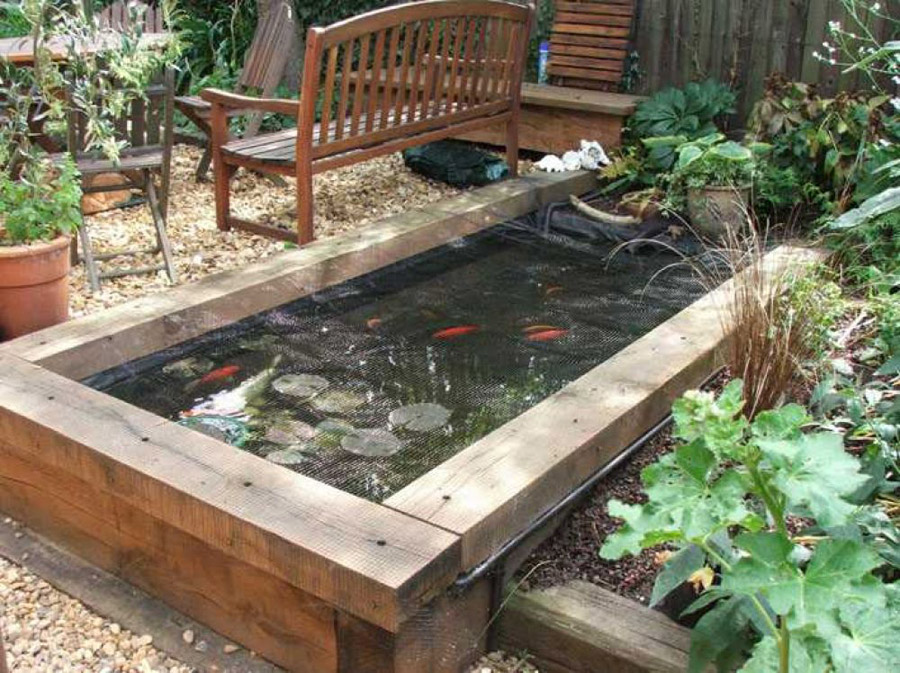 pond height of course you can construct a railway sleeper raised pond
