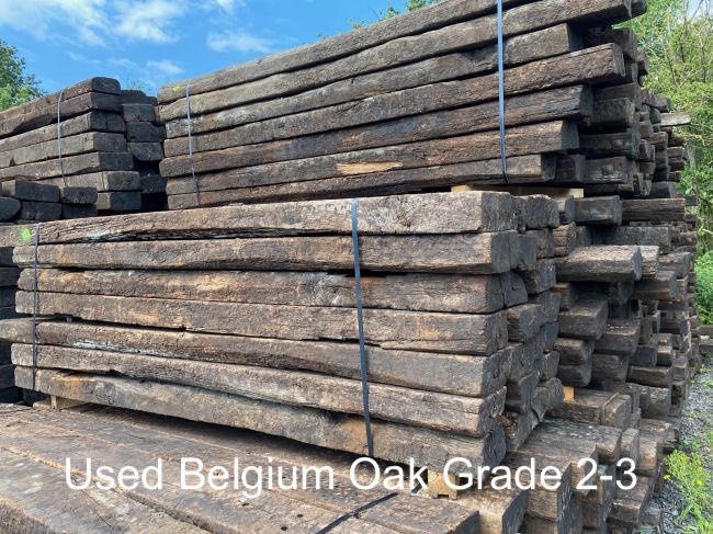 Used grade 2-3 Belgium oak hardwood railway sleepers available from railwaysleepers.com