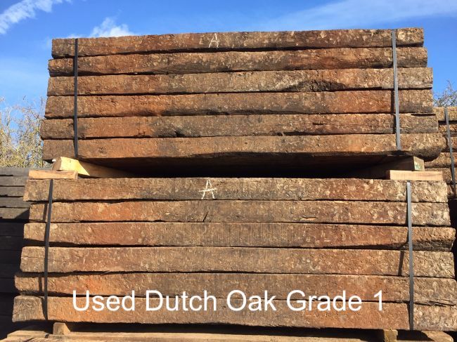 Used grade one Dutch oak railway sleepers available from railwaysleepers.com