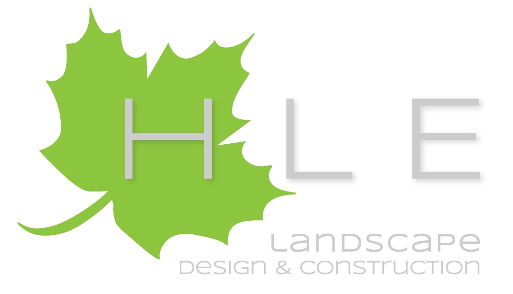 Logo of HLE landscape design & Construction with railway sleepers. Railwaysleepers.com