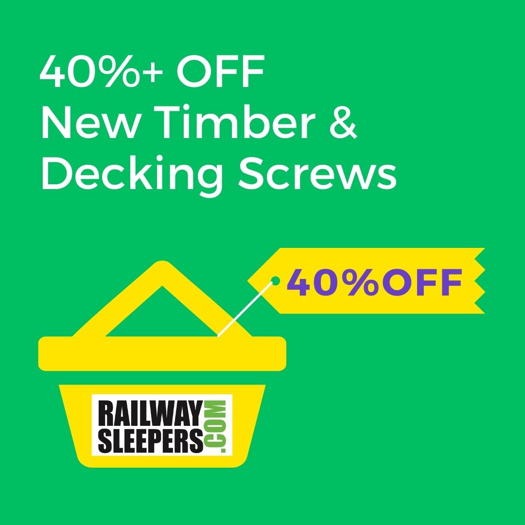Railway sleeper timber & decking screws offers. Railwaysleepers.com