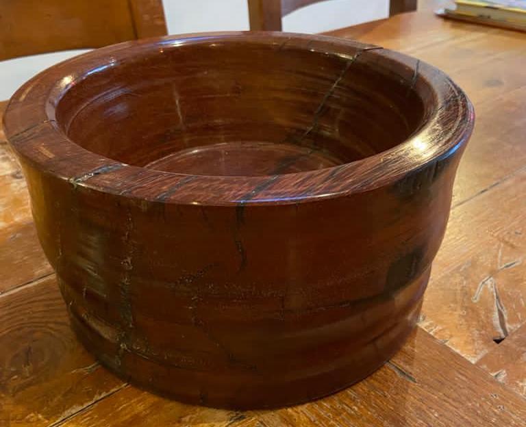 Bowl made from old piece of hardwood railway sleeper. Railwaysleepers.com