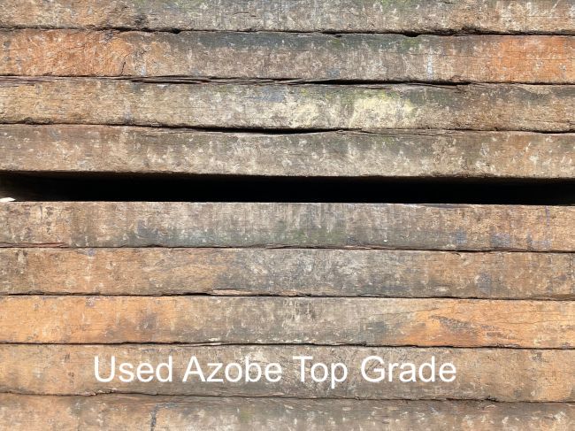 Used top grade Azobe tropical hardwood railway sleepers available from railwaysleepers.com