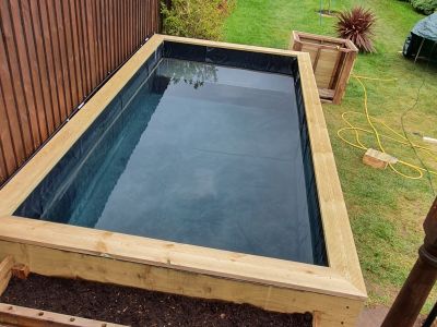 GARY BUILDS A LARGE RAISED FISHPOND WITH NEW RAILWAY SLEEPERS