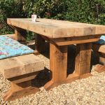 JAMES'S OAK TABLE AND BENCHES FROM NEW OAK RAILWAY SLEEPERS