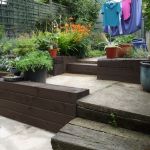 JOHN'S ATTRACTIVE STEPPED WALLS WITH NEW PINE RAILWAY SLEEPERS