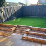Simon Muldoon's precise landscaping of a back garden with railway sleepers