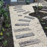 CURVED PATH & STEPPING STONES with reclaimed Dutch oak railway sleepers