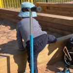 RUSHCLIFFE COUNTRY PARK'S PLAY AREA WITH NEW PINE RAILWAY SLEEPERS
