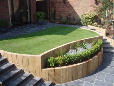 SIMPLY STUNNING. New pine railway sleepers are part of Susie & Rob's gorgeous garden.