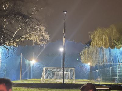 JAMES'S FLOODLIGHTS and BALL NETTING with NEW TELEGRAPH POLES