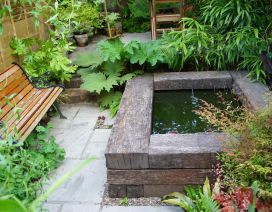 WATER FEATURES with railway sleepers